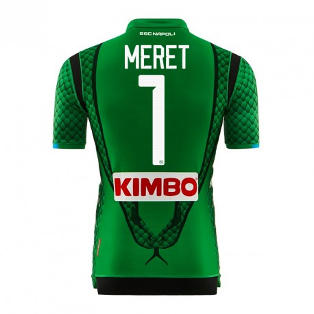 Napoli 2018/19 MERET 1 Green Goalkeeper Shirt Soccer Jersey - Click Image to Close