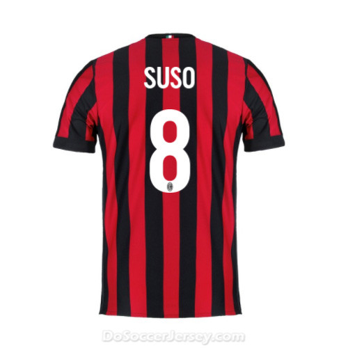 AC Milan 2017/18 Home Suso #8 Shirt Soccer Jersey - Click Image to Close