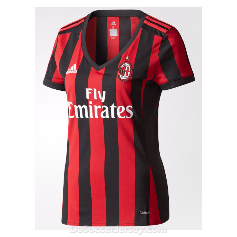 AC Milan 2017/18 Home Women's Shirt Soccer Jersey - Click Image to Close