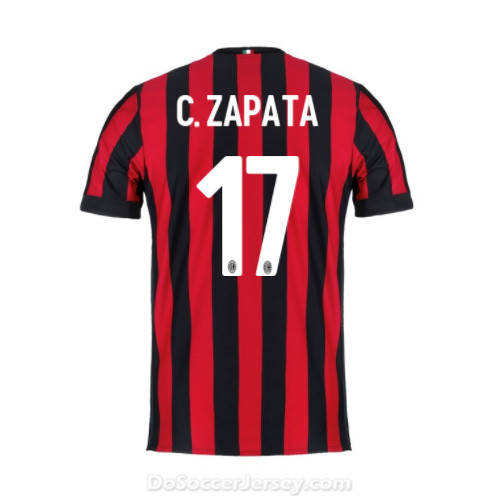 AC Milan 2017/18 Home Zapata #17 Shirt Soccer Jersey - Click Image to Close