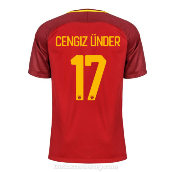 AS ROMA 2017/18 Home CENGIZ ÜNDER #17 Shirt Soccer Jersey - Click Image to Close