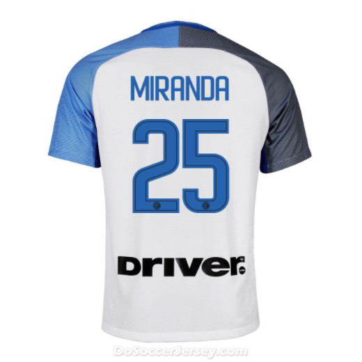Inter Milan 2017/18 Away MIRANDA #25 Shirt Soccer Jersey - Click Image to Close