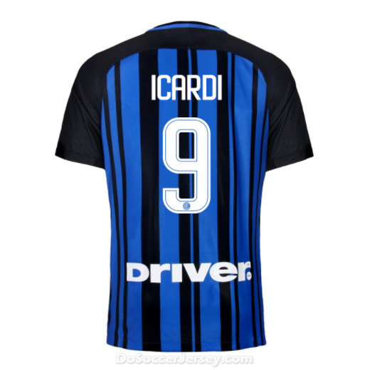 Inter Milan 2017/18 Home ICARDI #9 Shirt Soccer Jersey - Click Image to Close