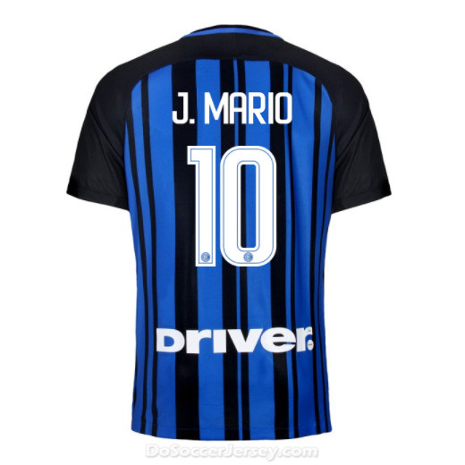 Inter Milan 2017/18 Home J. MARIO #10 Shirt Soccer Jersey - Click Image to Close