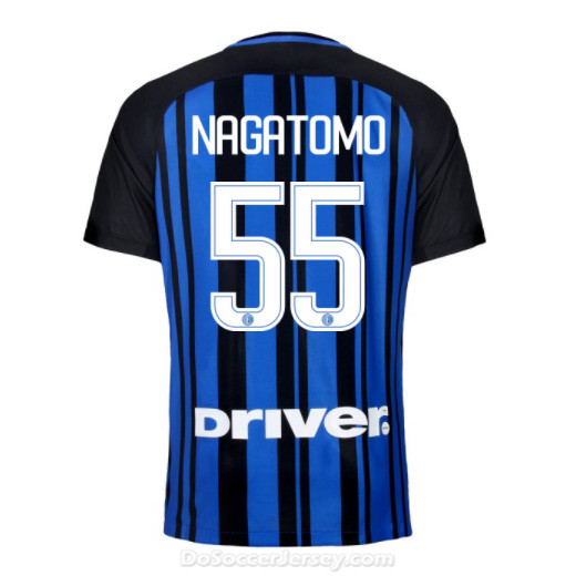 Inter Milan 2017/18 Home NAGATOMO #55 Shirt Soccer Jersey - Click Image to Close