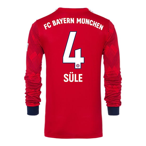 Bayern Munich 2018/19 Home 4 Süle Long Sleeve Shirt Soccer Jersey - Click Image to Close