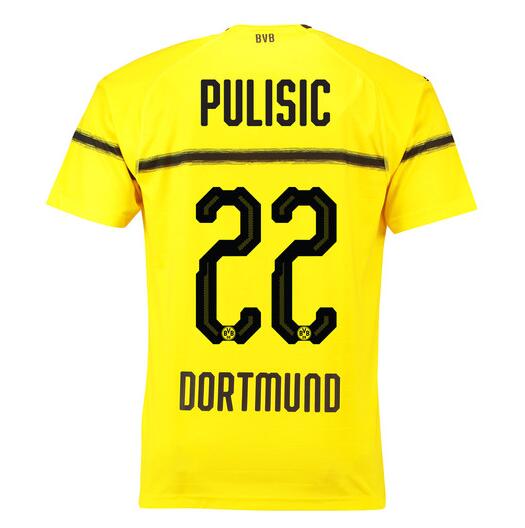 Borussia Dortmund 2018/19 Pulisic 22 Cup Home Shirt Soccer Jersey - Click Image to Close