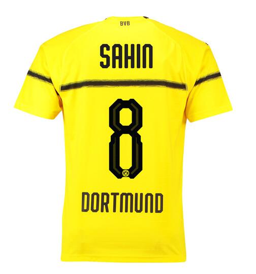 Borussia Dortmund 2018/19 Sahin 8 Cup Home Shirt Soccer Jersey - Click Image to Close