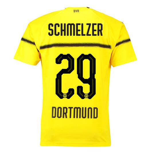 Borussia Dortmund 2018/19 Schmelzer 29 Cup Home Shirt Soccer Jersey - Click Image to Close