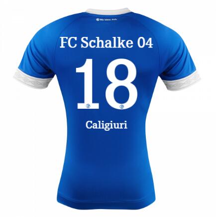 FC Schalke 04 2018/19 Daniel Caligiuri 18 Home Shirt Soccer Jersey - Click Image to Close
