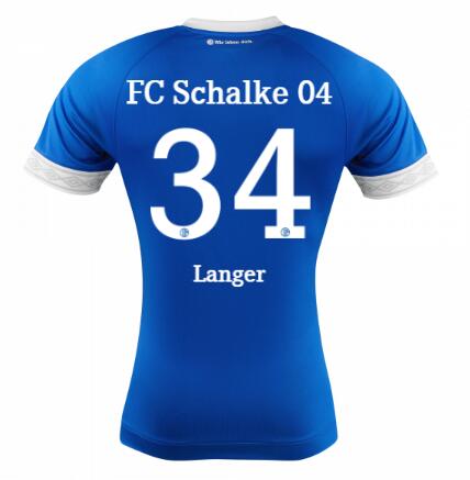 FC Schalke 04 2018/19 Michael Langer 34 Home Shirt Soccer Jersey - Click Image to Close
