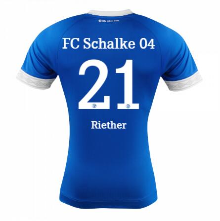 FC Schalke 04 2018/19 Sascha Riether 21 Home Shirt Soccer Jersey - Click Image to Close