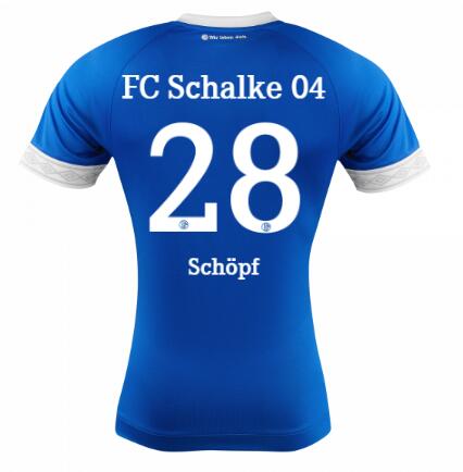 FC Schalke 04 2018/19 Alessandro Schopf 28 Home Shirt Soccer Jersey - Click Image to Close
