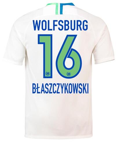 VfL Wolfsburg 2018/19 BLASZCZYKOWSKII 16 Away Shirt Soccer Jersey - Click Image to Close