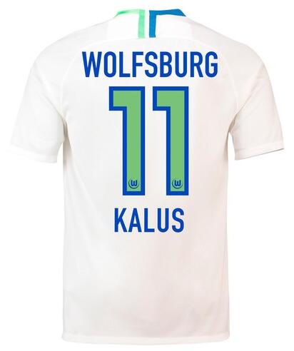 VfL Wolfsburg 2018/19 KLAUS 11 Away Shirt Soccer Jersey