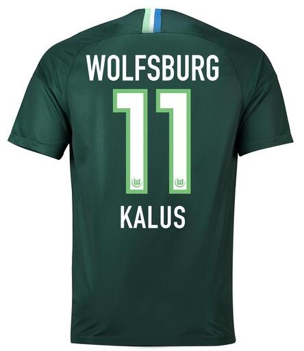 VfL Wolfsburg 2018/19 KLAUS 11 Home Shirt Soccer Jersey - Click Image to Close
