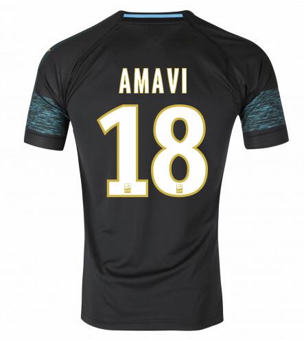 Olympique de Marseille 2018/19 AMAVI 18 Away Shirt Soccer Jersey - Click Image to Close