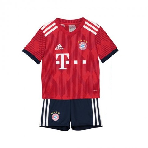 Bayern Munich 2018/19 Home Kids Soccer Jersey Kit Children Shirt + Shorts - Click Image to Close
