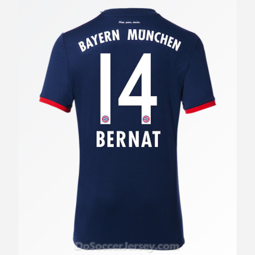 Bayern Munich 2017/18 Away Bernat #14 Shirt Soccer Jersey - Click Image to Close