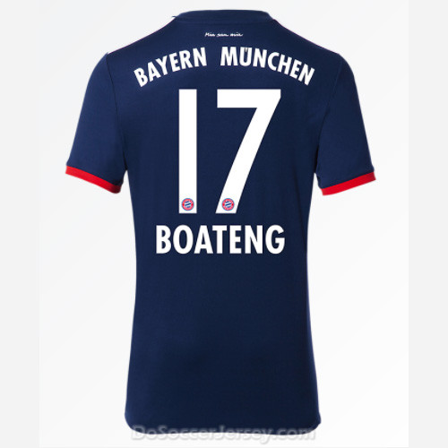 Bayern Munich 2017/18 Away Boateng #17 Shirt Soccer Jersey - Click Image to Close