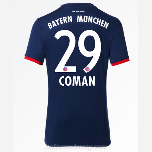 Bayern Munich 2017/18 Away Coman #29 Shirt Soccer Jersey - Click Image to Close