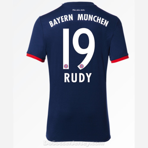 Bayern Munich 2017/18 Away Rudy #19 Shirt Soccer Jersey - Click Image to Close