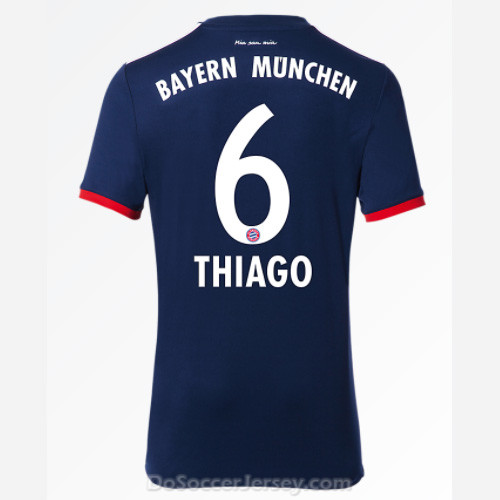 Bayern Munich 2017/18 Away Thiago #6 Shirt Soccer Jersey - Click Image to Close