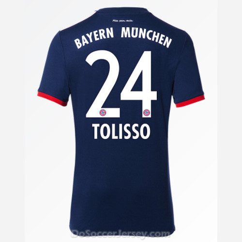 Bayern Munich 2017/18 Away Tolisso #24 Shirt Soccer Jersey - Click Image to Close