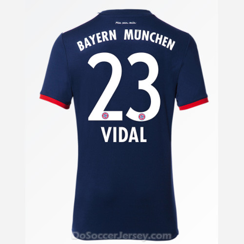 Bayern Munich 2017/18 Away Vidal #23 Shirt Soccer Jersey - Click Image to Close