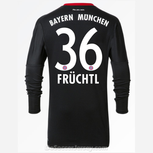 Bayern Munich 2017/18 Goalkeeper Früchtl #36 Black Long Sleeved Shirt - Click Image to Close