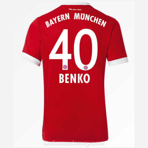 Bayern Munich 2017/18 Home Benko #40 Shirt Soccer Jersey - Click Image to Close