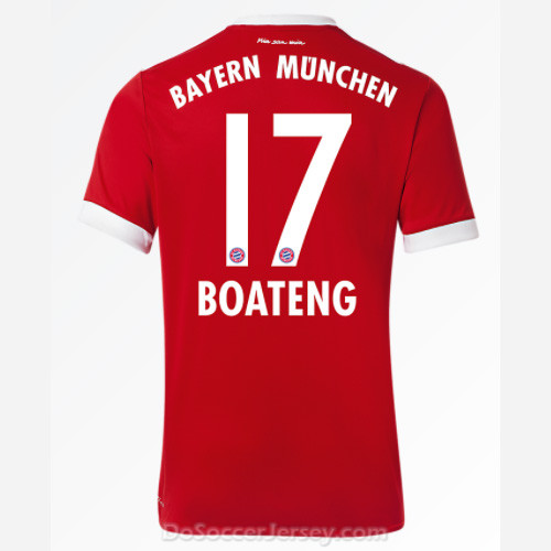 Bayern Munich 2017/18 Home Boateng #17 Shirt Soccer Jersey - Click Image to Close