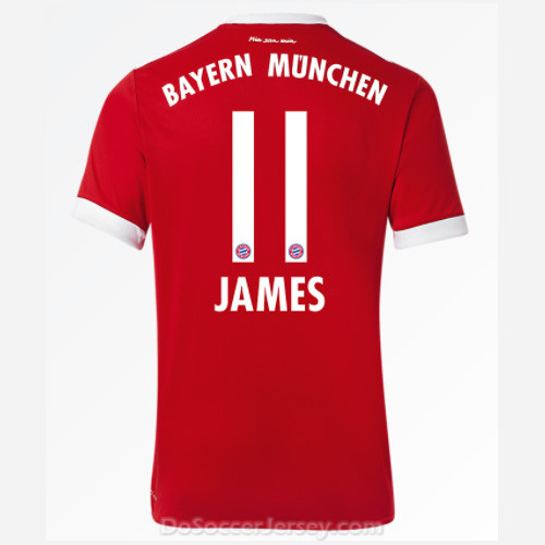Bayern Munich 2017/18 Home James #11 Shirt Soccer Jersey - Click Image to Close