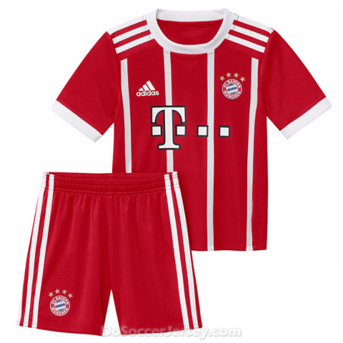 Bayern Munich 2017/18 Home Kids Kit Children Shirt And Shorts - Click Image to Close