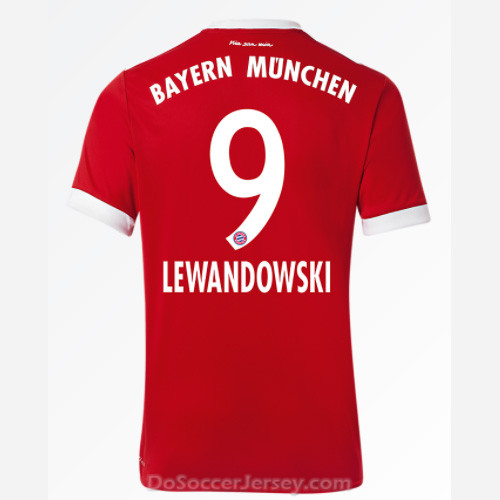 Bayern Munich 2017/18 Home Lewandowski #9 Shirt Soccer Jersey - Click Image to Close