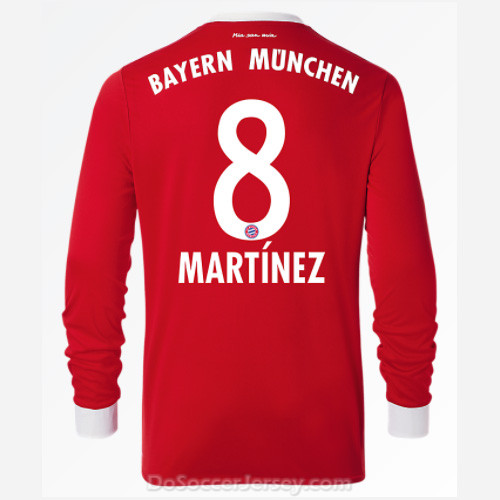 Bayern Munich 2017/18 Home Martínez #8 Long Sleeved Soccer Shirt - Click Image to Close