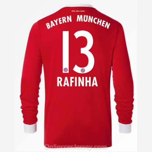 Bayern Munich 2017/18 Home Rafinha #13 Long Sleeved Soccer Shirt - Click Image to Close