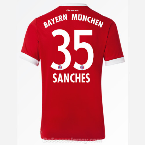Bayern Munich 2017/18 Home Sanches #35 Shirt Soccer Jersey - Click Image to Close