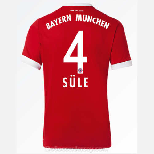 Bayern Munich 2017/18 Home Süle #4 Shirt Soccer Jersey - Click Image to Close