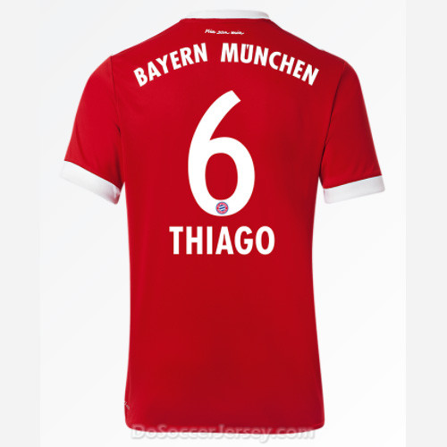 Bayern Munich 2017/18 Home Thiago #6 Shirt Soccer Jersey - Click Image to Close
