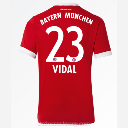 Bayern Munich 2017/18 Home Vidal #23 Shirt Soccer Jersey - Click Image to Close