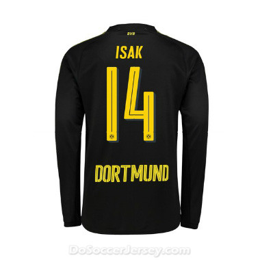 Borussia Dortmund 2017/18 Away Isak #14 Long Sleeve Soccer Shirt