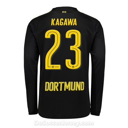 Borussia Dortmund 2017/18 Away Kagawa #23 Long Sleeve Soccer Shirt - Click Image to Close