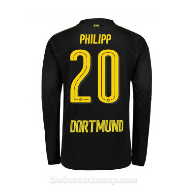 Borussia Dortmund 2017/18 Away Philipp #20 Long Sleeve Soccer Shirt - Click Image to Close