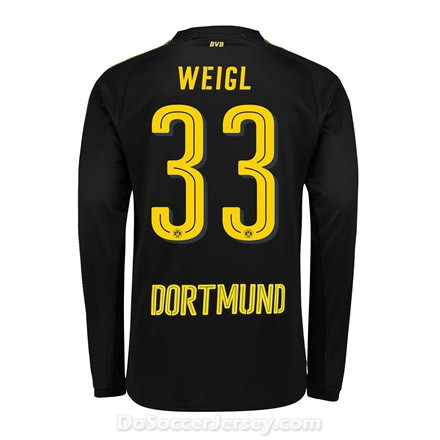 Borussia Dortmund 2017/18 Away Weigl #33 Long Sleeve Soccer Shirt