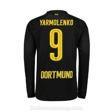 Borussia Dortmund 2017/18 Away Yarmolenko #9 Long Sleeve Soccer Shirt - Click Image to Close