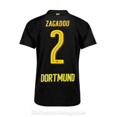 Borussia Dortmund 2017/18 Away Zagadou #2 Shirt Soccer Jersey