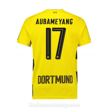 Borussia Dortmund 2017/18 Home Aubameyang #17 Shirt Soccer Jersey