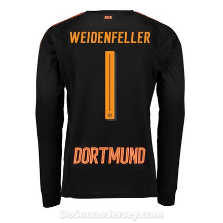 Borussia Dortmund 2017/18 Home Goalkeeper Weidenfeller #1 LS Soccer Shirt