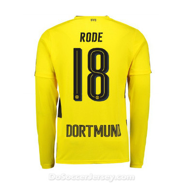 Borussia Dortmund 2017/18 Home Rode #18 Long Sleeve Soccer Shirt